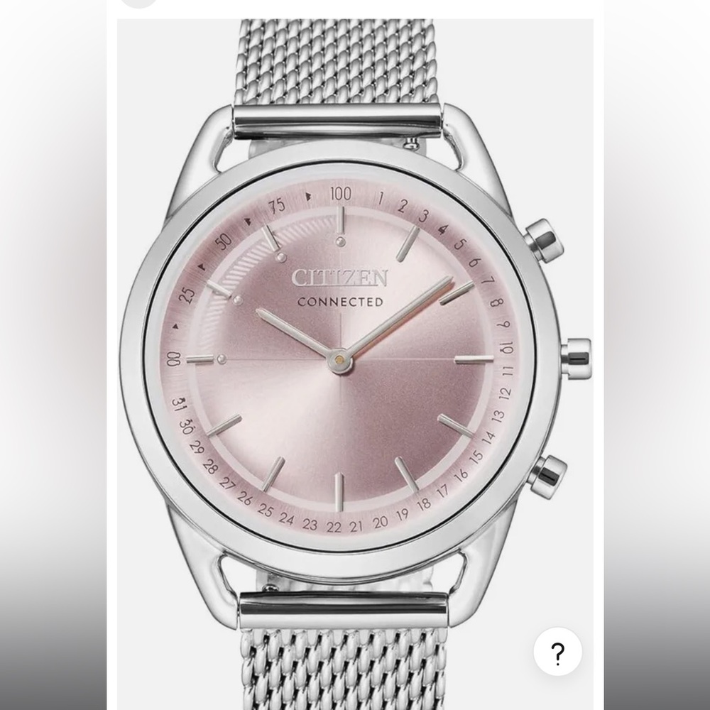 Citizen PINK DIAL SILVER STAINLESS MESH BAND WOMENS WATCH